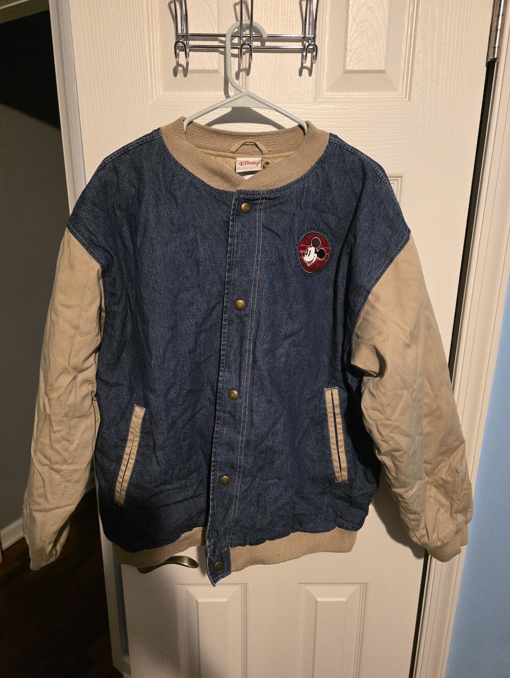 Vintage Mickey Mouse Denim Bomber Jacket